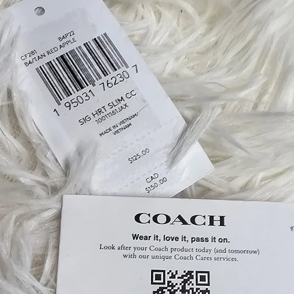 Coach Signature Heart Print Slim Card Case Wallet - Picture 11 of 11